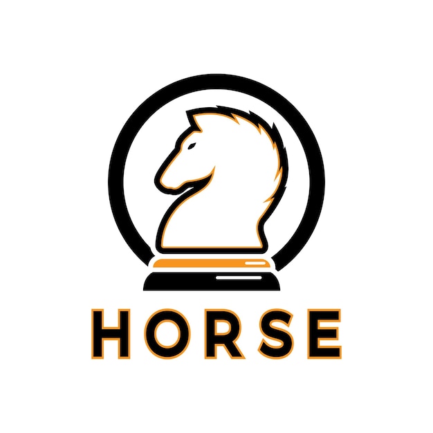 Het logo van het schaakstrategiespel met de pionminister van de paardenkoning en het torenlogo voor het schaakteam van het schaaktoernooi