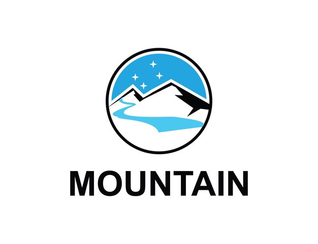 Vector het logo van mountain view landscape