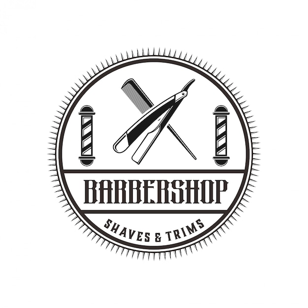 Het logo voor herenkapper met vintage stijl