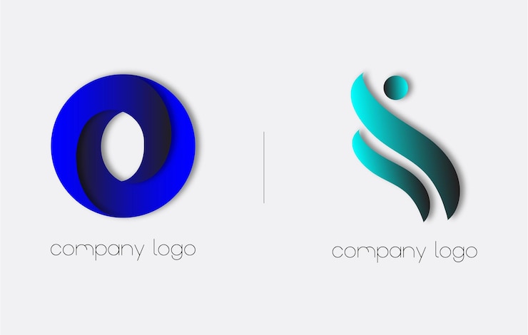 Vector het logo voor het bedrijf is een blauw en groen logo.