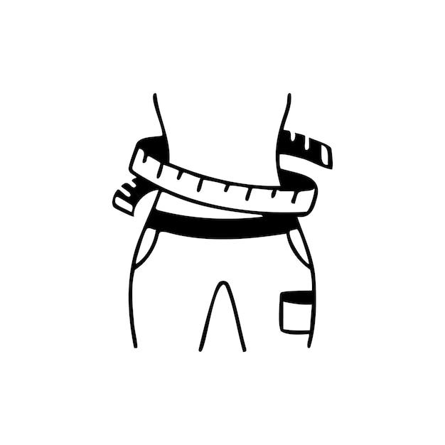 Het meten van de taille met een meetband
