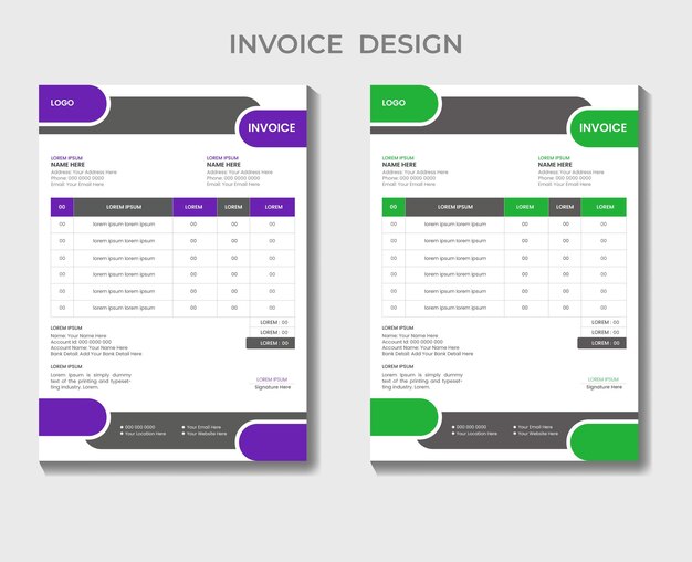 Vector het minimummodel voor het ontwerpen van facturen financiële factuurformulier voor facturen die door bedrijven worden verzonden