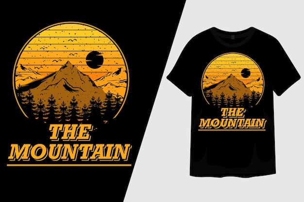 Het Mountain Retro Vintage T-shirtontwerp