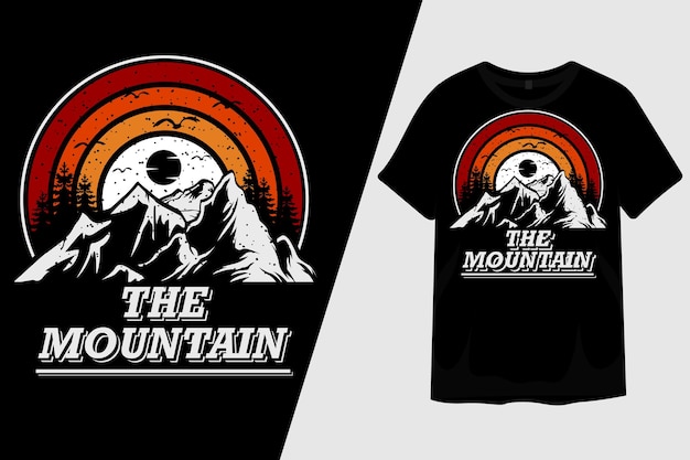 Het Mountain Retro Vintage T-shirtontwerp