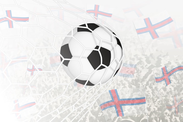 Het nationale voetbalteam van de Faeröer heeft een doelpunt gescoord.