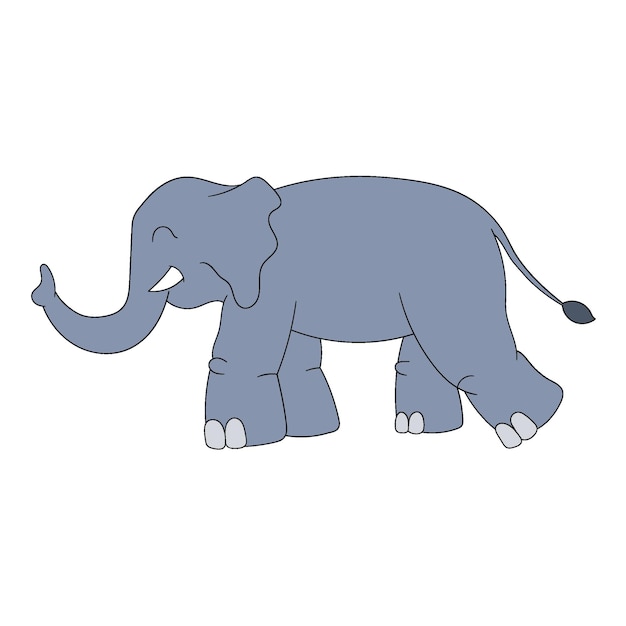 Het olifantsdier loopt met een tam gezicht