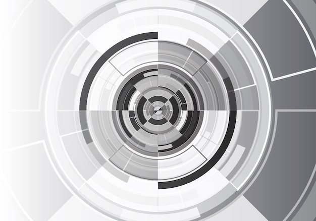 Het ontwerp moderne futuristisch van de technologie zwarte witte cirkel.