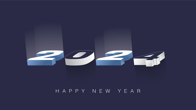 Het ontwerp van de achtergrond met blauwe typografie van 2024