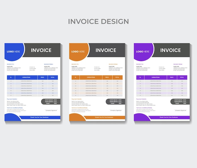 Vector het ontwerp van de minimalistische bedrijfsfactuur