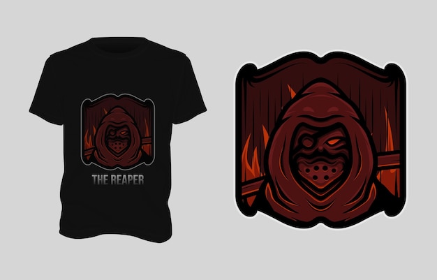 Het ontwerp van de reaper-illustratiet-shirt