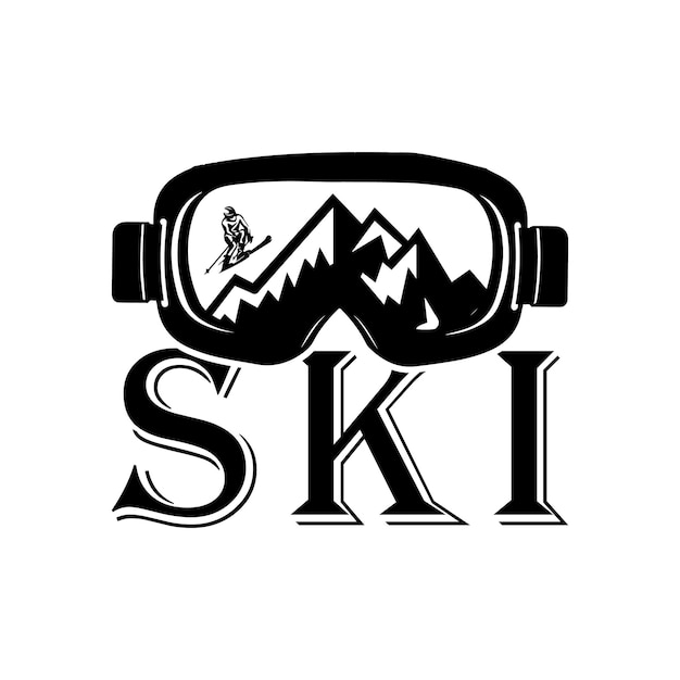 Vector het ontwerp van de skiillustratie