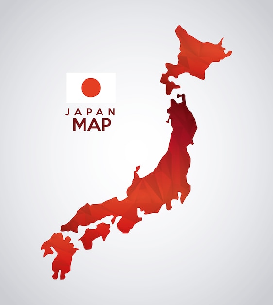 Het ontwerp van het land van japan, vector grafische illustratie eps10