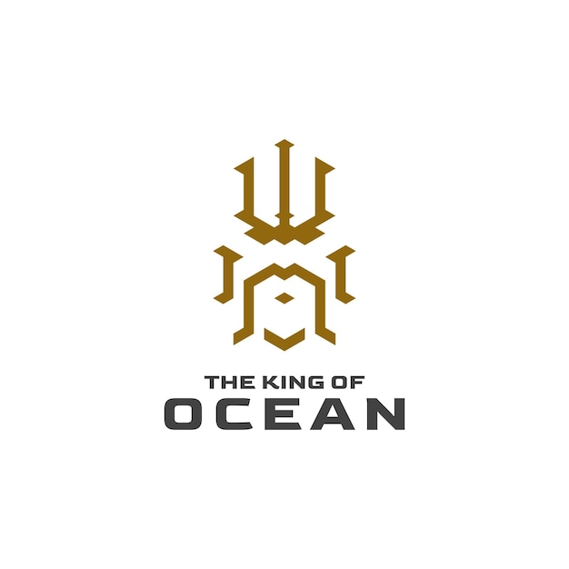 Het ontwerp van het logo van de koning van de oceaan