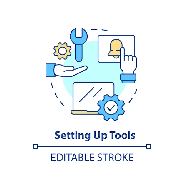 Het opzetten van tools concept icoon