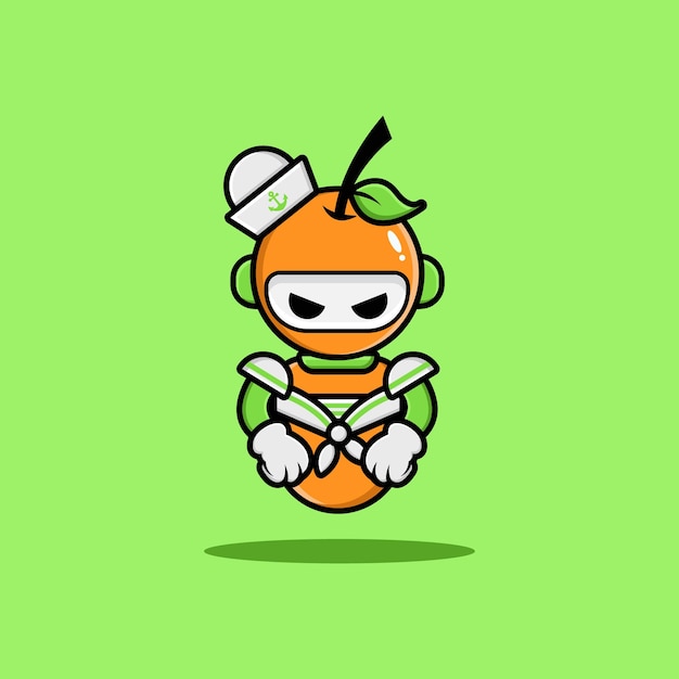 Het oranje karakterontwerp van de mariene robot