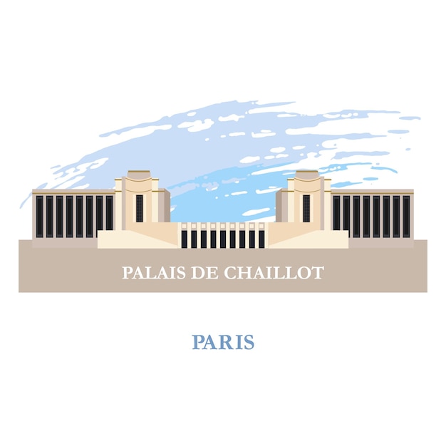 Vector het palais de chaillot. parijs, frankrijk.