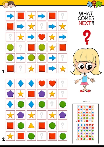 Het pattern in rows educational game voltooien