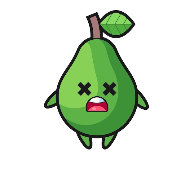 Het personage van de dode avocado-mascotte