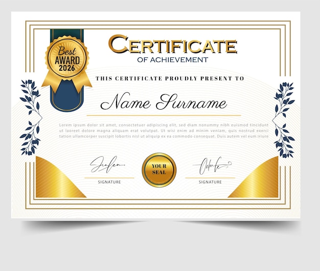 Het prachtige ontwerp van het certificaat