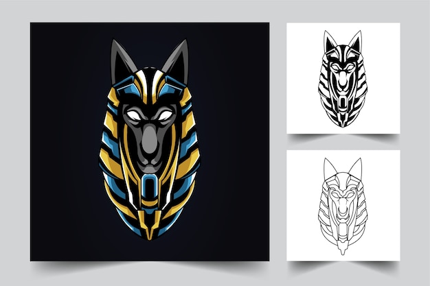 Het proces van het maken van een anubis esport-logo