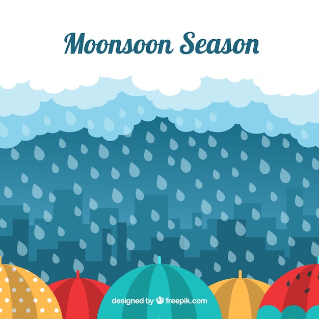 Het seizoenachtergrond van de moesson met regen