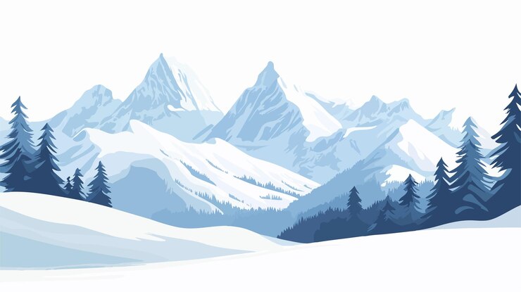 Vector het serene winterlandschap van de zwitserse alpen