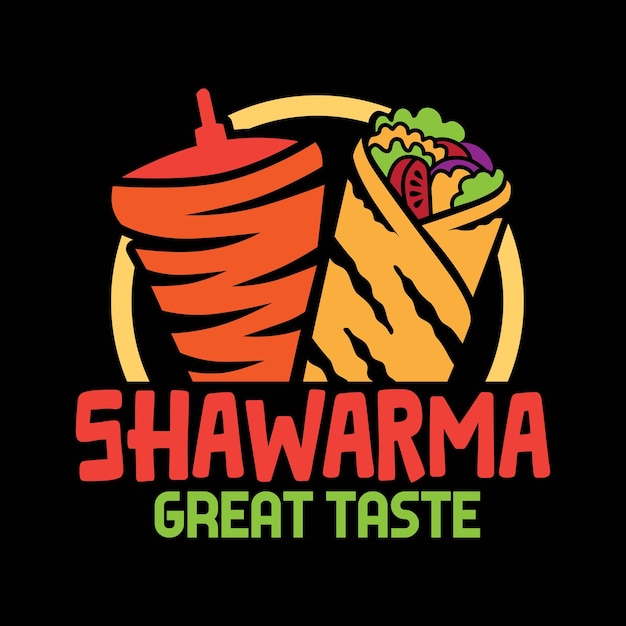 Vector het shawarma kebab logo vector design straatvoedsel