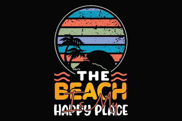 Het strand happy place t-shirt aan het strand