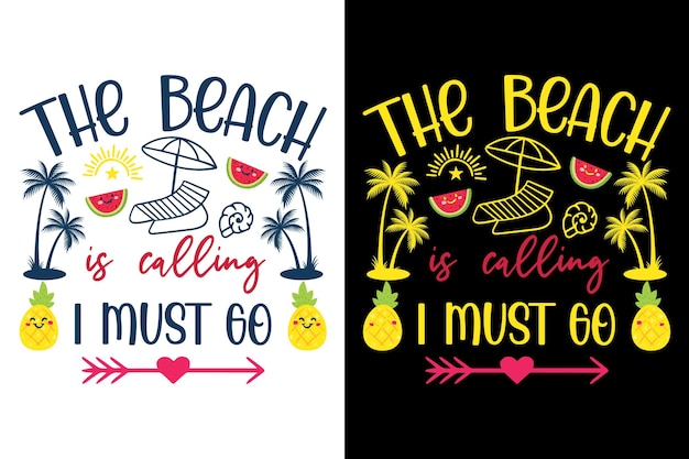 Het strand roept Summer SVG typografie t-shirt.