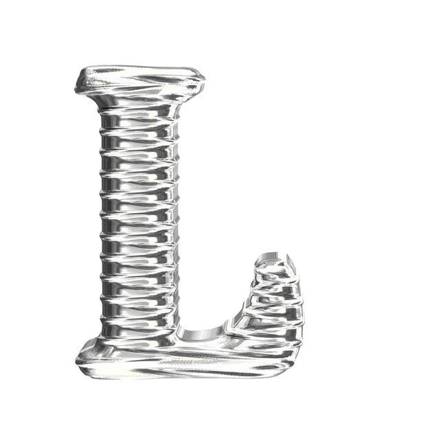Vector het symbool 3d gemaakt van zilveren letter l