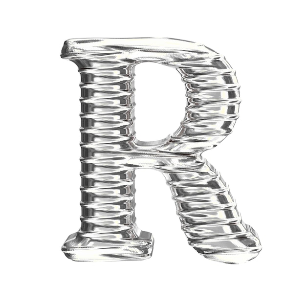 Het symbool 3d gemaakt van zilveren letter r