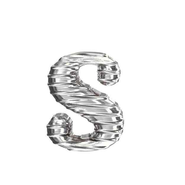 Het symbool 3d gemaakt van zilveren letter s