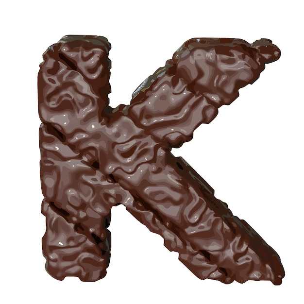 Vector het symbool gemaakt van chocolade letter k