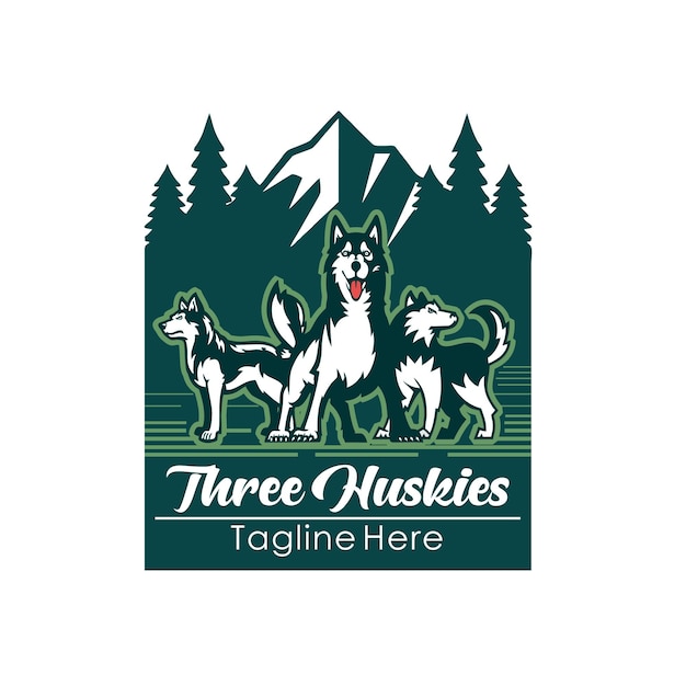 Het three huskies-logo