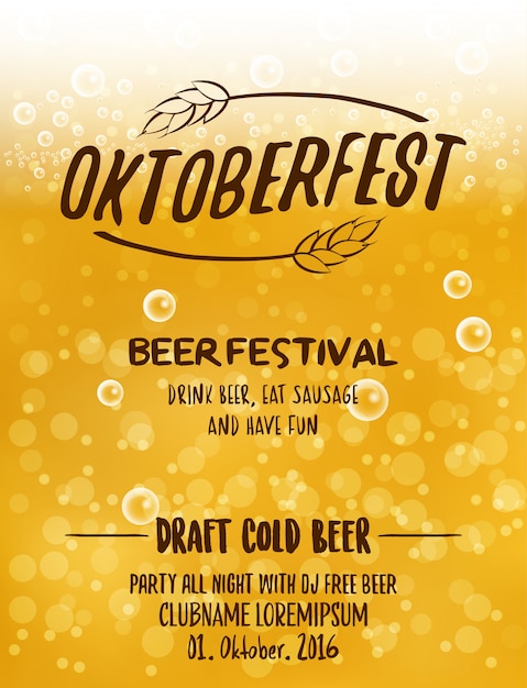 Vector het typografische posterontwerp van oktoberfest voor het festival van het festival van het bier