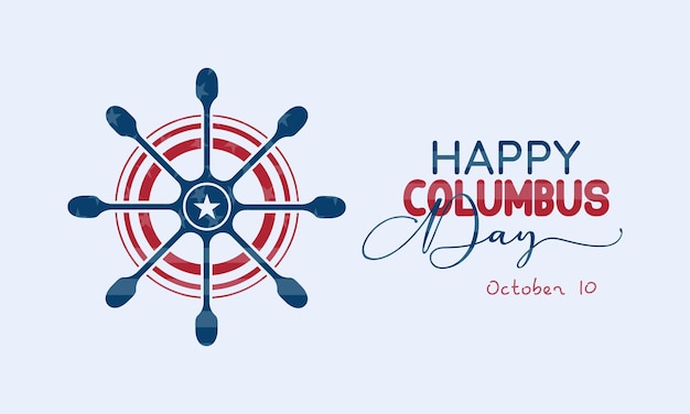 Het vectorconcept van het illustratieontwerp gelukkige dag van Columbus waargenomen op 10 oktober