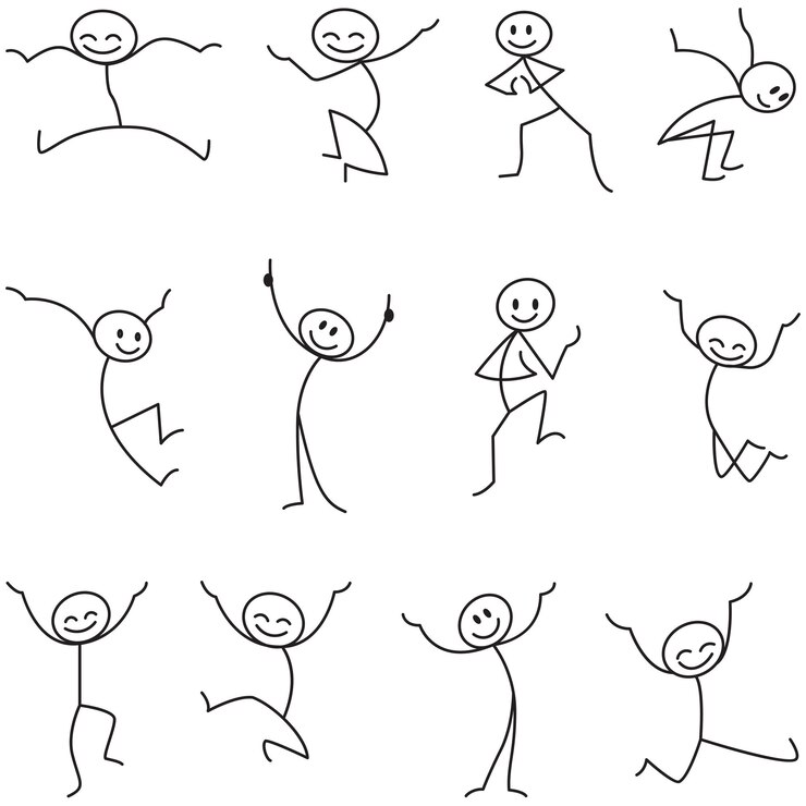 Het vieren van gelukkige Stickmen