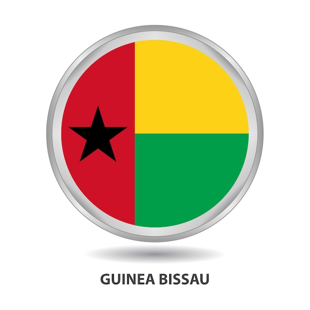 Het vlagontwerp van Guinee-Bissau wordt gebruikt als badge, knop, pictogram, muurschildering