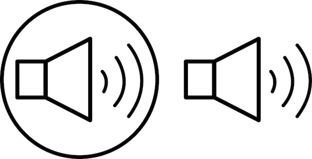 Het volume icoon is een online audio speaker voor apps en websites Vector speaker icoon Vector