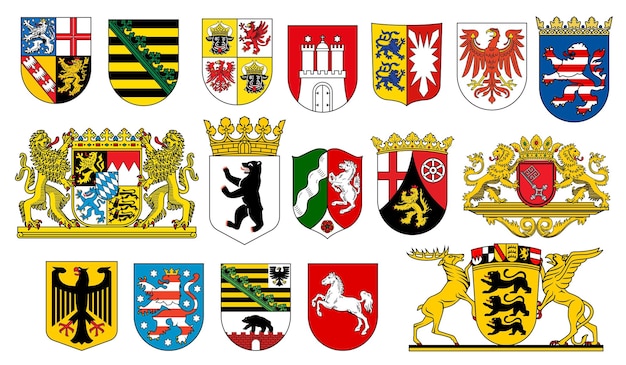 Het wapenschild van de regio's van Duitsland