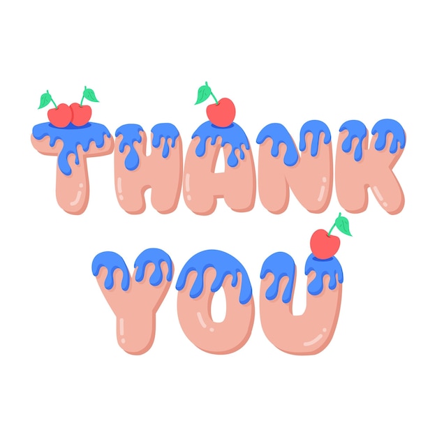 Het woord dank u is geschreven in roze letters.