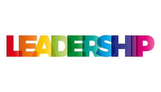 Het woord Leadership Vector banner met de tekst gekleurde regenboog