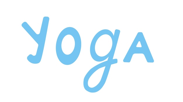 Het woord yoga. indiase groet. vectorbeeldverhaal.