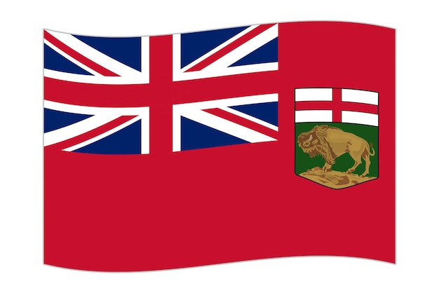 Het zwaaien van de vlag van de Canadese provincie Manitoba Vectorillustratie