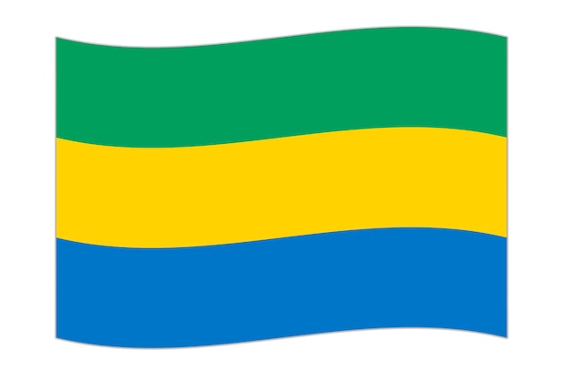 Het zwaaien van de vlag van het land Gabon Vector illustratie