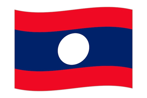 Het zwaaien van de vlag van het land Laos Vector illustratie