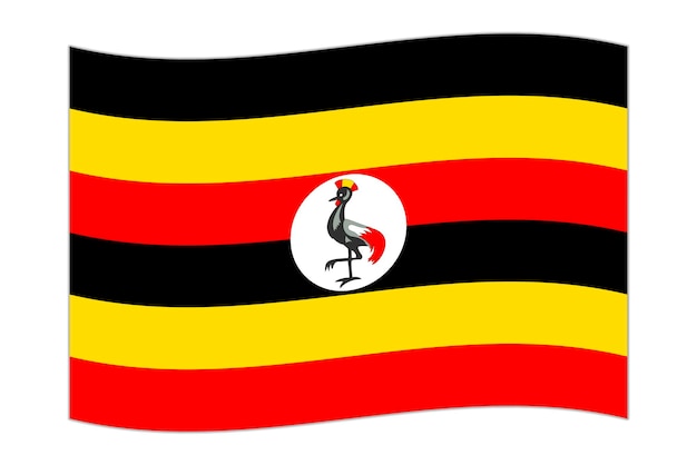 Het zwaaien van de vlag van het land uganda vector illustratie