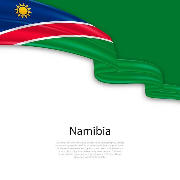 Het zwaaien van een lint met de vlag van Namibië