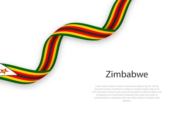 Het zwaaien van een lint met de vlag van Zimbabwe