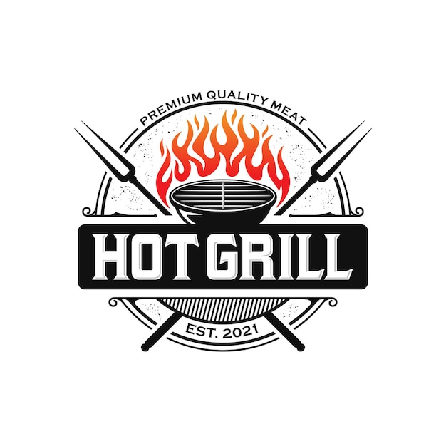 Hete grill logo sjabloon